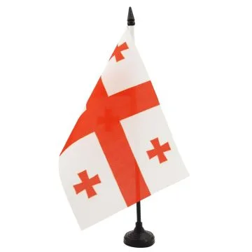 DRAPEAU DE TABLE GÉORGIE 21x14cm - PETIT DRAPEAUX DE BUREAU GÉORGIEN 14 x 21 cm