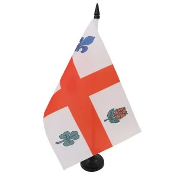 DRAPEAU DE TABLE MONTRÉAL 21x14cm - PETIT DRAPEAUX DE BUREAU CANADIEN - CANADA 14 x 21 cm