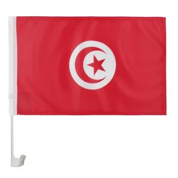 Drapeau de voiture Tunisie 45x30cm - Carflag tunisien 30 x 45 cm