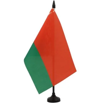 DRAPEAU DE TABLE BIÉLORUSSIE 21x14cm - PETIT DRAPEAUX DE BUREAU BIÉLORUSSE 14 x 21 cm