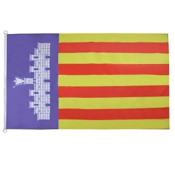 DRAPEAU MAYORQUE 150x90cm - DRAPEAU DE MALLORCA - ESPAGNE 90 x 150 cm Spécial Extérieur - DRAPEAUX