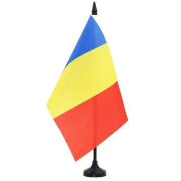 DRAPEAU DE TABLE TCHAD 21x14cm - PETIT DRAPEAUX DE BUREAU TCHADIEN 14 x 21 cm