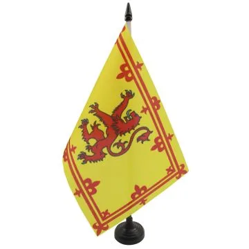 DRAPEAU DE TABLE ECOSSE ROYAL 21x14cm - PETIT DRAPEAUX DE BUREAU ÉCOSSAIS 14 x 21 cm