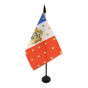 DRAPEAU DE TABLE ETENDARD DE NAPOLÉON III 21x14cm - PETIT DRAPEAUX DE BUREAU SECOND EMPIRE FRANCE 14 x 21 cm