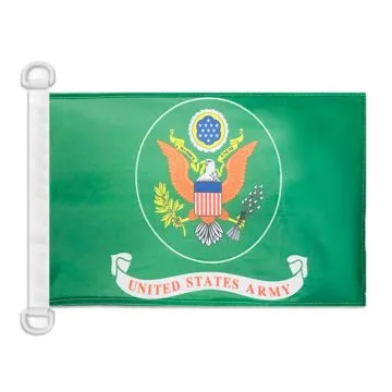Pavillon nautique Armée de terre des États-Unis vert 45x30 cm Anneaux Plastiques