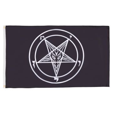 DRAPEAU BAPHOMET ORDRE DU TEMPLE 150x90cm - DRAPEAU EGLISE DE SATAN 90 x 150 cm - DRAPEAUX