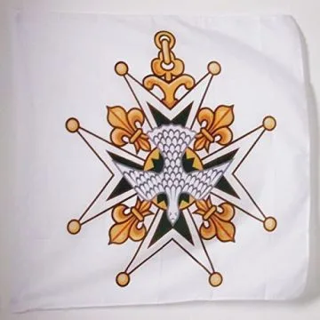 DRAPEAU CROIX DE Lâ??ORDRE DU SAINT-ESPRIT 90x90cm - DRAPEAU ORDRE DE CHEVALERIE 90 x 90 cm Fourreau pour hampe