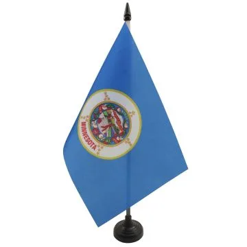 DRAPEAU DE TABLE MINNESOTA 21x14cm - PETIT DRAPEAUX DE BUREAU ETAT AMÉRICAIN - USA - ETATS-UNIS 14 x 21 cm
