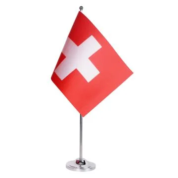 DRAPEAU DE TABLE prestige SUISSE 22x15cm en SATIN - GRAND DRAPEAUX DE BUREAU HELVÉTIQUE 15 x 22 cm