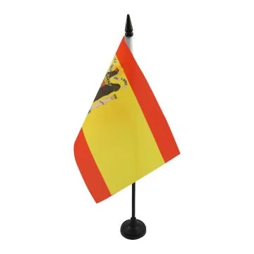 DRAPEAU DE TABLE ESPAGNE FRANCO 1938-1945 21x14cm - PETIT DRAPEAUX DE BUREAU ESPAGNOL FRANQUISTE 14 x 21 cm