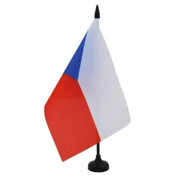 DRAPEAU DE TABLE RÉPUBLIQUE TCHÈQUE 21x14cm - PETIT DRAPEAUX DE BUREAU TCHÈQUE 14 x 21 cm