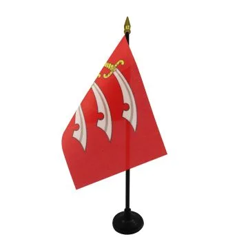 DRAPEAU DE TABLE COMTÉ DE ESSEX 15x10cm - PETIT DRAPEAUX DE BUREAU COUNTY OF ESSEX - ANGLETERRE 10 x 15 cm pointe dorée