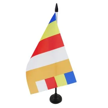 DRAPEAU DE TABLE BOUDDHISTE 21x14cm - PETIT DRAPEAUX DE BUREAU BOUDDHISTE - TIBET 14 x 21 cm