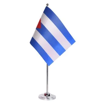 DRAPEAU DE TABLE prestige CUBA 22x15cm en SATIN - GRAND DRAPEAUX DE BUREAU CUBAIN 15 x 22 cm