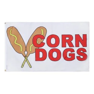 Corn Dogs Flag 2' x 3' 100D polyester grommets