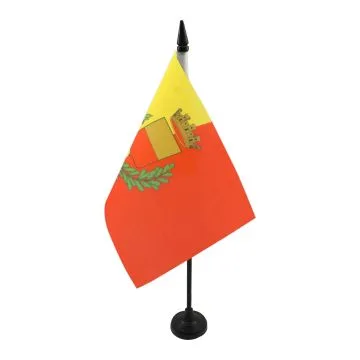 DRAPEAU DE TABLE VILLE DE NAPLES AVEC ARMES 21x14cm - PETIT DRAPEAUX DE BUREAU NAPOLITAIN - NAPOLI 14 x 21 cm