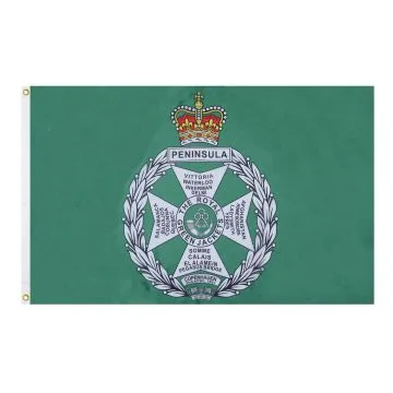 British Army Royal Green Jackets Flag 2' x 3' 100D polyester grommets