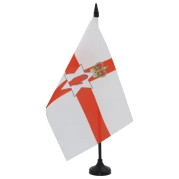DRAPEAU DE TABLE IRLANDE DU NORD 21x14cm - PETIT DRAPEAUX DE BUREAU NORD IRLANDAIS 14 x 21 cm