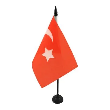 DRAPEAU DE TABLE EMPIRE OTTOMAN 21x14cm - PETIT DRAPEAUX DE BUREAU ANCIENNE TURQUIE 14 x 21 cm
