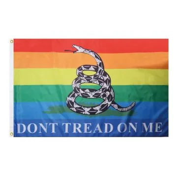 Don't Tread On Me Rainbow Flag 2' x 3' 100D polyester grommets
