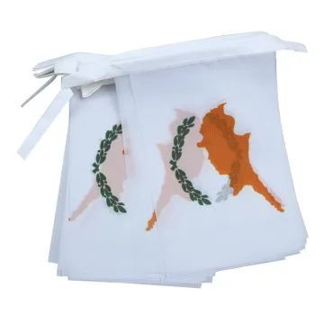 GUIRLANDE 12 mètres 20 DRAPEAUX CHYPRE 45x30 cm - DRAPEAU CHYPRIOTE 30 x 45 cm
