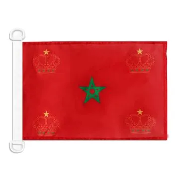 Pavillon nautique Pavillon de guerre Maroc 45x30 cm Anneaux Plastiques