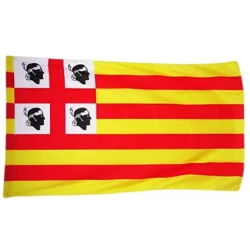 DRAPEAU SARDAIGNE ARAGONAISE 90x60cm - DRAPEAU SARDE SOUS ROYAUME D\'ARAGON 60 x 90 cm Fourreau pour hampe
