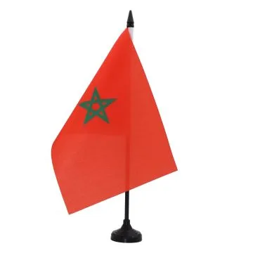 DRAPEAU DE TABLE MAROC 21x14cm - PETIT DRAPEAUX DE BUREAU MAROCAIN 14 x 21 cm