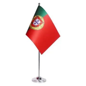 DRAPEAU DE TABLE prestige PORTUGAL 22x15cm en SATIN - GRAND DRAPEAUX DE BUREAU PORTUGAIS 15 x 22 cm