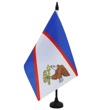 DRAPEAU DE TABLE SAMOA AMÍ?RICAINES 21x14cm - PETIT DRAPEAUX DE BUREAU AMÍ?RICAIN 14 x 21 cm
