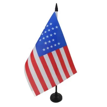 DRAPEAU DE TABLE USA 33 ÉTOILES 21x14cm - PETIT DRAPEAUX DE BUREAU AMÉRICAIN - ETATS-UNIS 14 x 21 cm