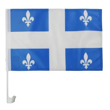 Drapeau de voiture QUÍ?BEC 45x30cm en maille bloquée - Carflag QUÍ?BÍ?COIS - CANADA 30 x 45 cm