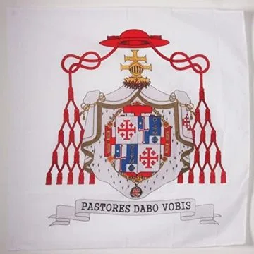 DRAPEAU GRAND MAÍ?TRE ORDRE DU SAINT-SÍ?PULCRE DE JÍ?RUSALEM 90x90cm - DRAPEAU CHRÍ?TIEN 90 x 90 cm Fourreau pour hampe