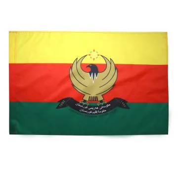 DRAPEAU KURDISTAN SYRIEN 90x60cm - DRAPEAU ROJAVA EN KURDISTAN-OCCIDENTAL 60 x 90 cm Fourreau pour hampe