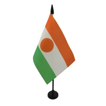 DRAPEAU DE TABLE NIGER 15x10cm - PETIT DRAPEAUX DE BUREAU NIGÉRIEN 10 x 15 cm