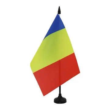 DRAPEAU DE TABLE ROUMANIE 21x14cm - PETIT DRAPEAUX DE BUREAU ROUMAIN 14 x 21 cm