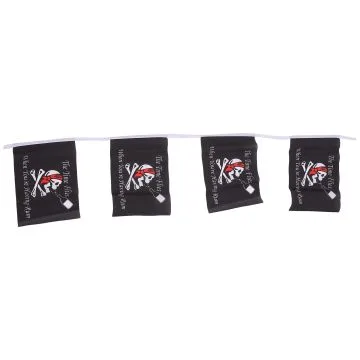 Guirlande 6 mètres 20 Drapeaux Pirate Beatings 21x15 cm - Drapeau corsaire 15 x 21 cm