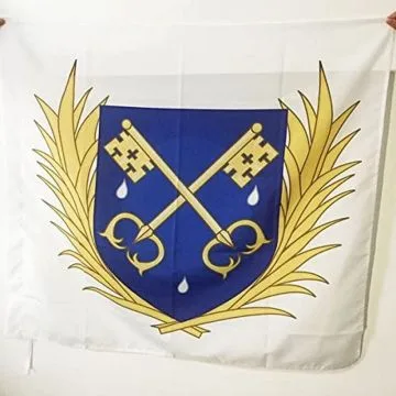 DRAPEAU FRATERNITÍ? SACERDOTALE SAINT-PIERRE 90x90cm - DRAPEAU DE SAINT-PIERRE 90 x 90 cm Fourreau pour hampe