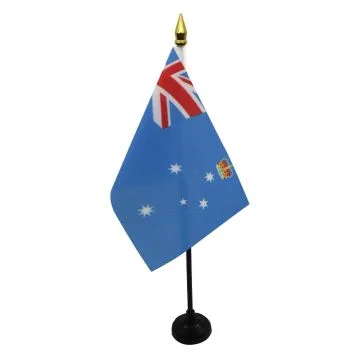 DRAPEAU DE TABLE VICTORIA 15x10cm - PETIT DRAPEAUX DE BUREAU AUSTRALIEN - AUSTRALIE 10 x 15 cm pointe dorée