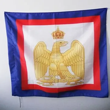 DRAPEAU NAPOLÍ?ON 1ER 90x90cm - DRAPEAU ARMES NAPOLÍ?ON BONAPARTE 90 x 90 cm Fourreau pour hampe