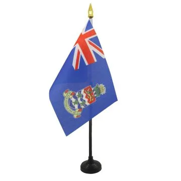 DRAPEAU DE TABLE ILES CAÏMANS 15x10cm - PETIT DRAPEAUX DE BUREAU ANGLAIS 10 x 15 cm pointe dorée