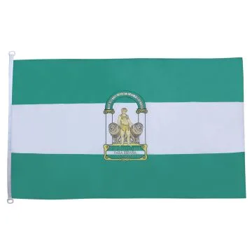 DRAPEAU ANDALOUSIE 150x90cm - DRAPEAU ANDALOUS - ANDALUCIA - ESPAGNE 90 x 150 cm Spécial Extérieur - DRAPEAUX