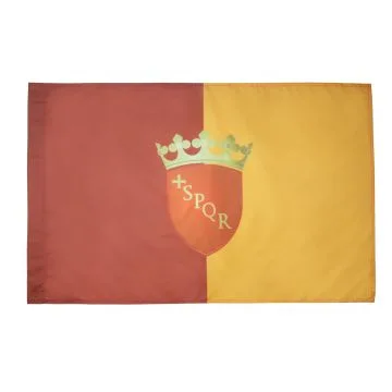 DRAPEAU VILLE DE ROME AVEC ARMES 150x90cm - DRAPEAU ROMA - ITALIE 90 x 150 cm Fourreau pour hampe