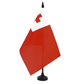 DRAPEAU DE TABLE TONGA 21x14cm - PETIT DRAPEAUX DE BUREAU TONGIEN 14 x 21 cm