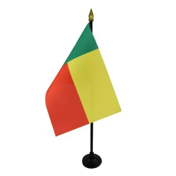 DRAPEAU DE TABLE BÍ?NIN 15x10cm - PETIT DRAPEAUX DE BUREAU BÍ?NINOIS 10 x 15 cm pointe dorée