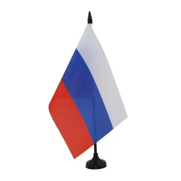 DRAPEAU DE TABLE RUSSIE 21x14cm - PETIT DRAPEAUX DE BUREAU RUSSE 14 x 21 cm