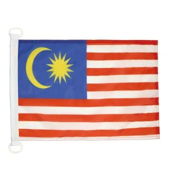 Bandera nautica malasio 45x30cm - Compra/Venta Banderas naúticas de Malasia 30 x 45 cm con anillos