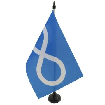 Drapeau de table Métis de la Saskatchewan et du Québec 21x14cm - PETIT Drapeaux DE BUREAU métisse 14 x 21 cm