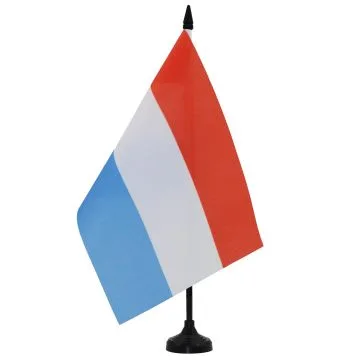 DRAPEAU DE TABLE LUXEMBOURG 21x14cm - PETIT DRAPEAUX DE BUREAU LUXEMBOURGEOIS 14 x 21 cm