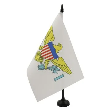 DRAPEAU DE TABLE IIES VIERGES DES ETATS-UNIS 21x14cm - PETIT DRAPEAUX DE BUREAU AMÉRICAIN 14 x 21 cm